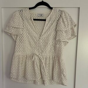 Hofman Ivory Eyelet Blouse